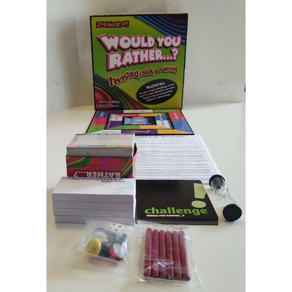 Would You Rather Zobmondo Board Game Complete Twisted Sick Wrong Open Box